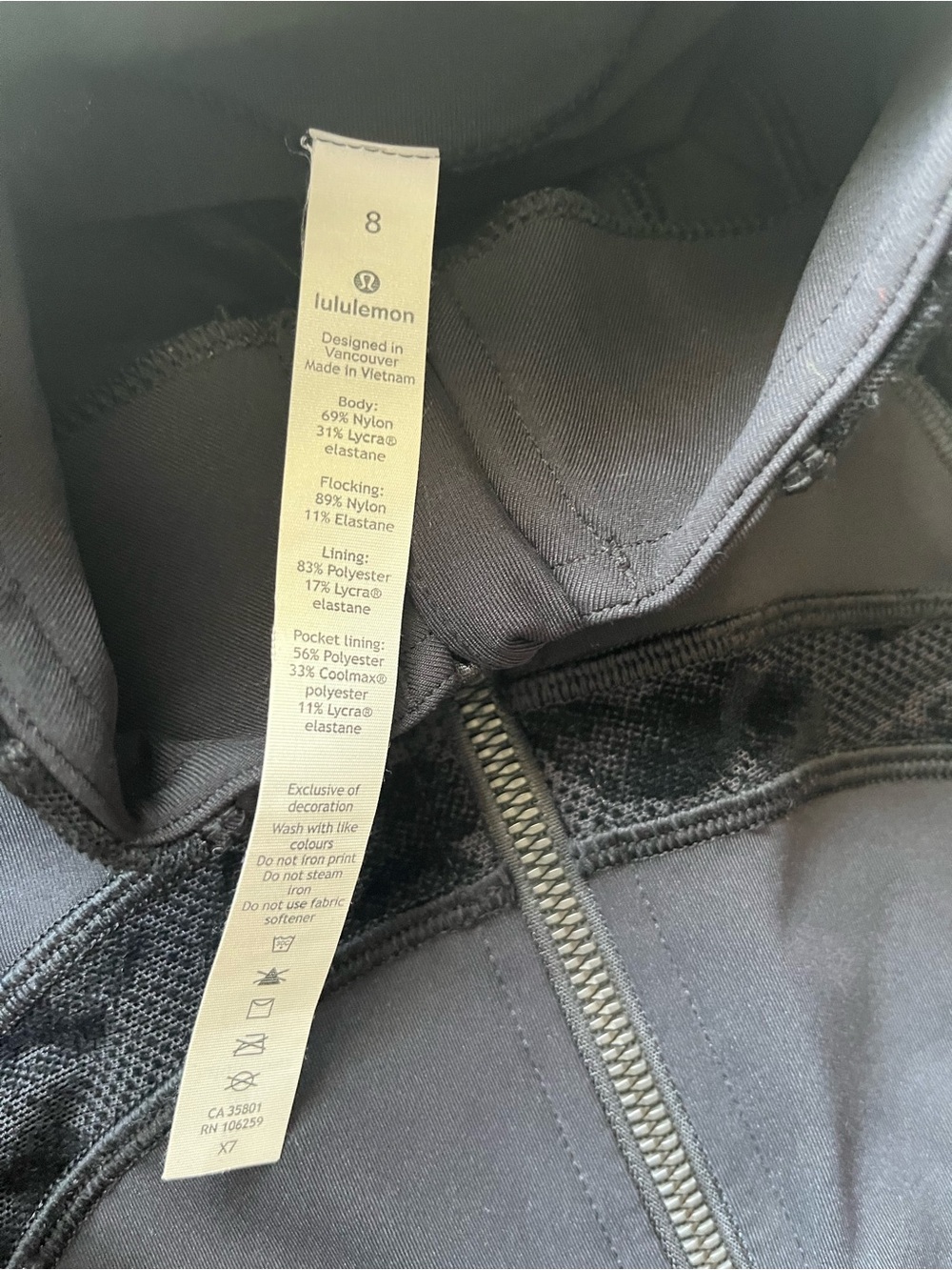 Lululemon Velvet Floral Burnout Define Jacket Size 8 - Picture 5 of 6
